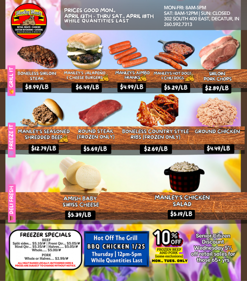Manley Meats Weekly Specials