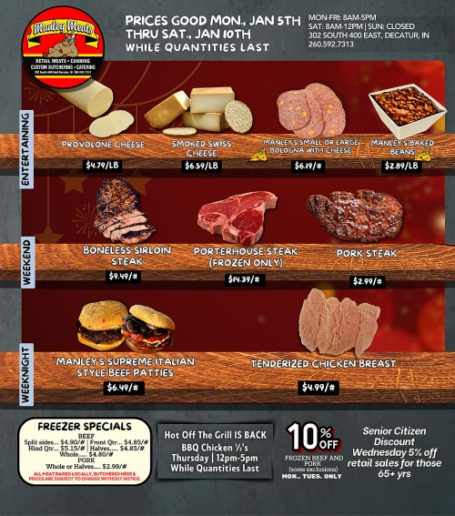 Manley Meats Weekly Specials