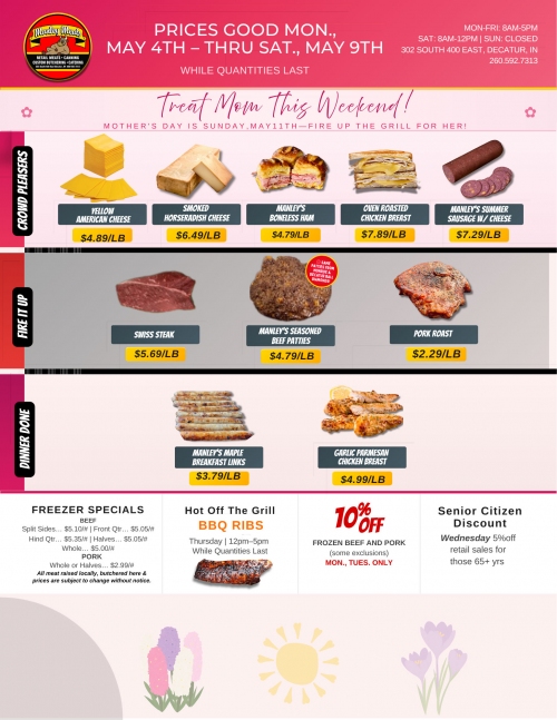 Manley Meats Weekly Specials