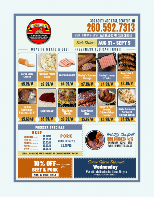 Manley Meats Weekly Specials