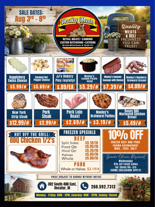 Manley Meats Weekly Specials