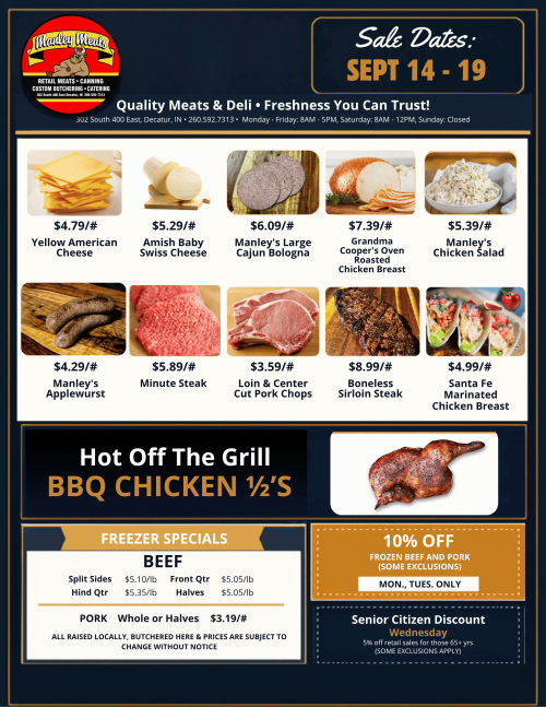Manley Meats Weekly Specials