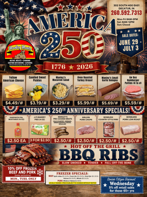 Manley Meats Weekly Specials