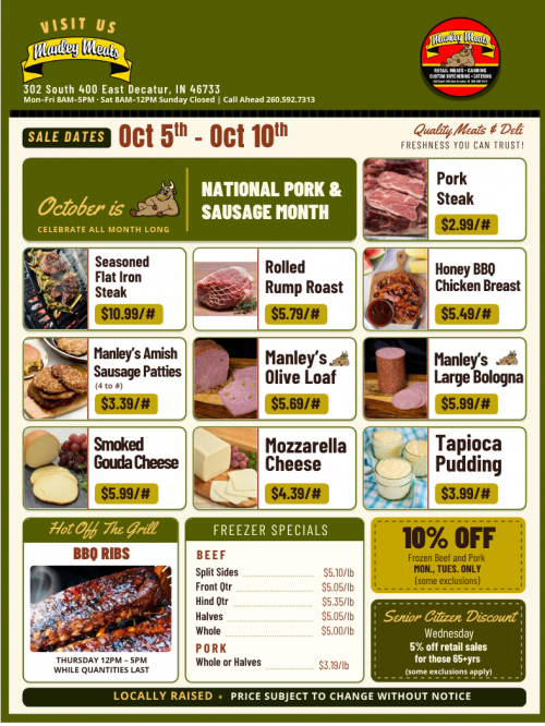 Manley Meats Weekly Specials
