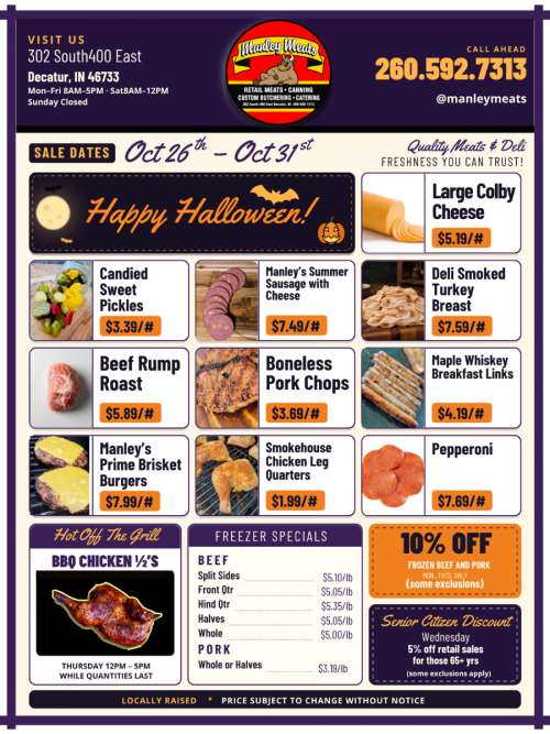 Manley Meats Weekly Specials