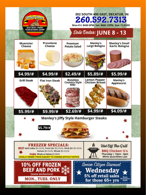 Manley Meats Weekly Specials