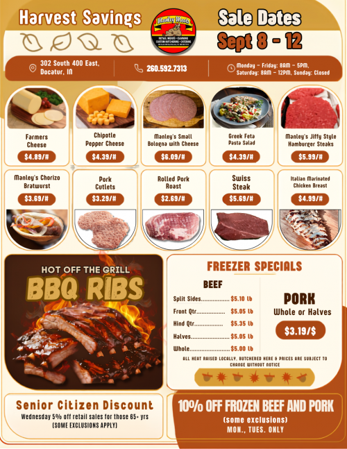 Manley Meats Weekly Specials