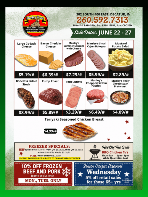 Manley Meats Weekly Specials