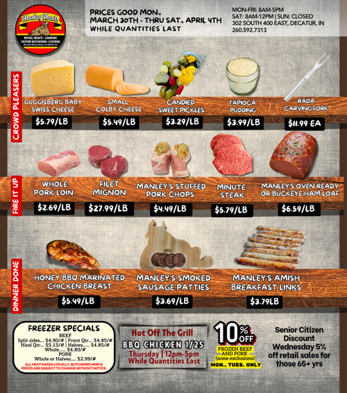 Manley Meats Weekly Specials