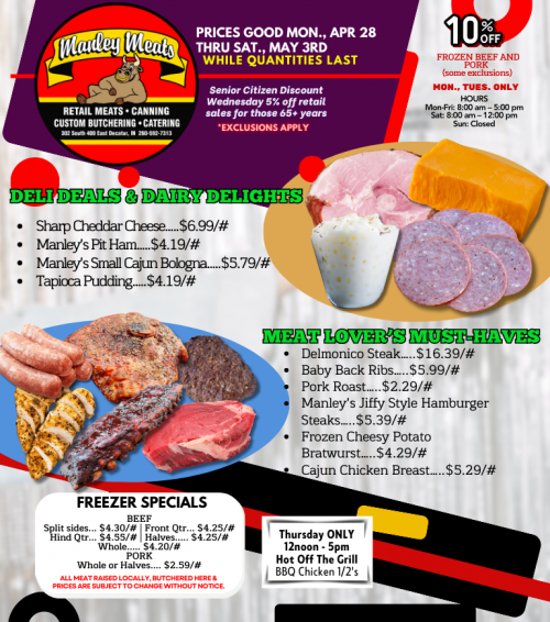 Manley Meats Weekly Specials