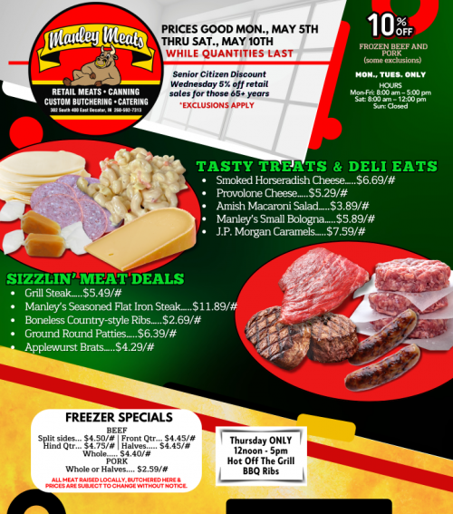 Manley Meats Weekly Specials