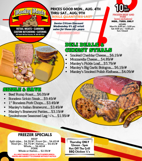 Manley Meats Weekly Specials