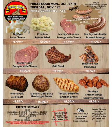 Manley Meats Weekly Specials