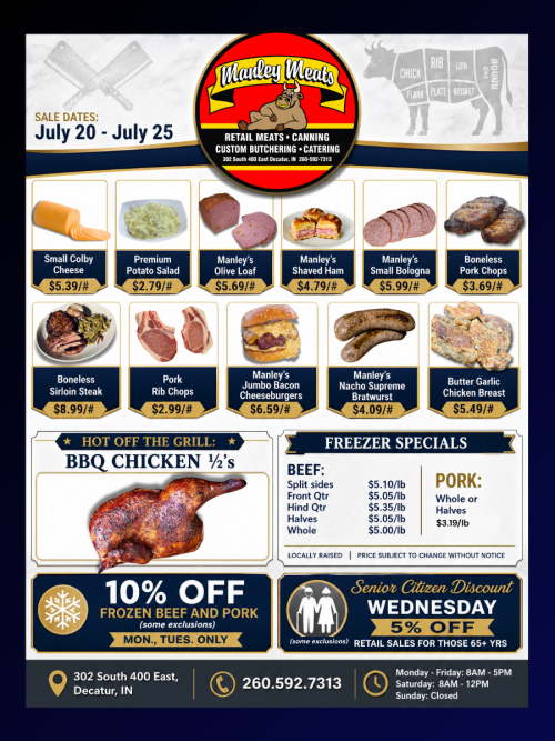 Manley Meats Weekly Specials