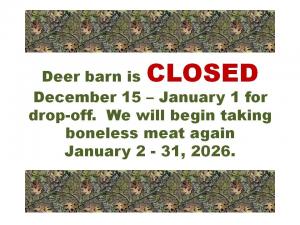 Deer Barn Closed